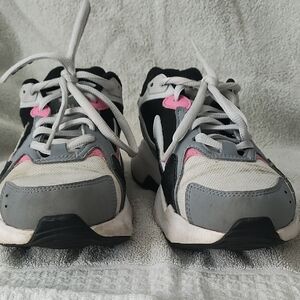 Womens' Black and Pink Sneakers